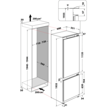 Вбудований холодильник WHIRLPOOL WH SP70 T121