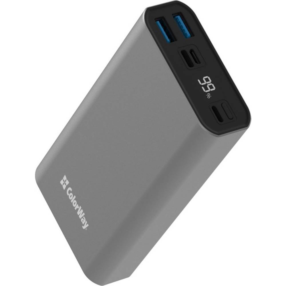 Powerbank COLORWAY 20000 mAh Full Gray (CW-PB200LPH3GR-PDD) Емкость 20000