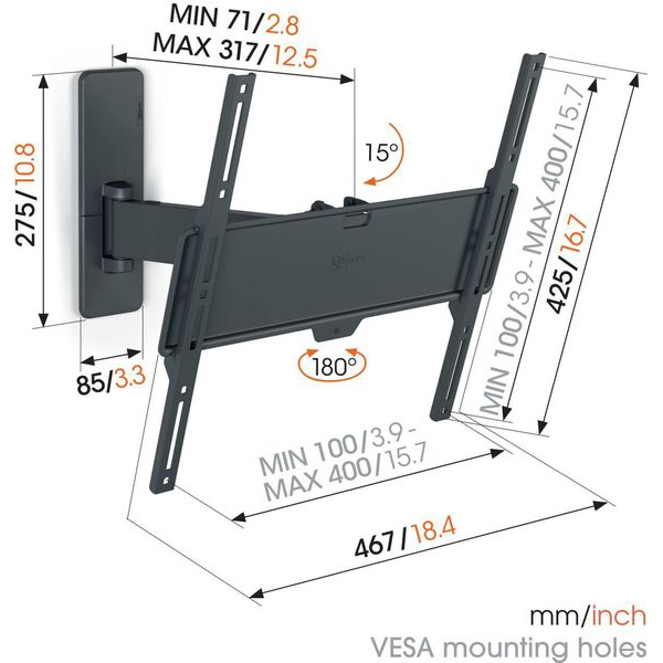 Изображение Кронштейн Vogels TVM 1423 Black (1814230)