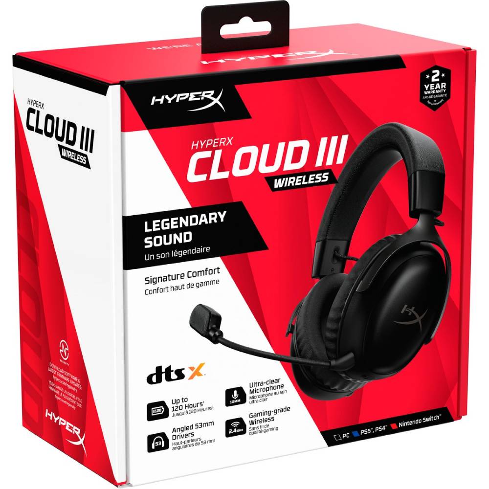 Покупка Гарнитура HYPERX Cloud III WL USB-A/USB-C Black (77Z45AA)