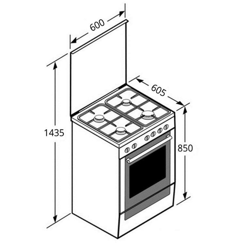 Заказать Плита комбинированная VENTOLUX GE 6060 CS 6TC (WH)