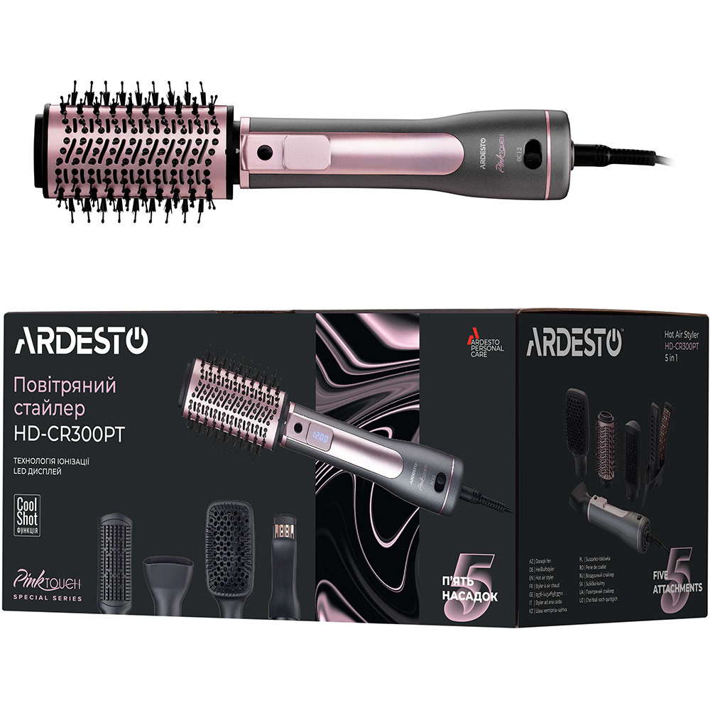 Фото 18 Фен-щітка ARDESTO HD-CR300PT Brush Pink Touch