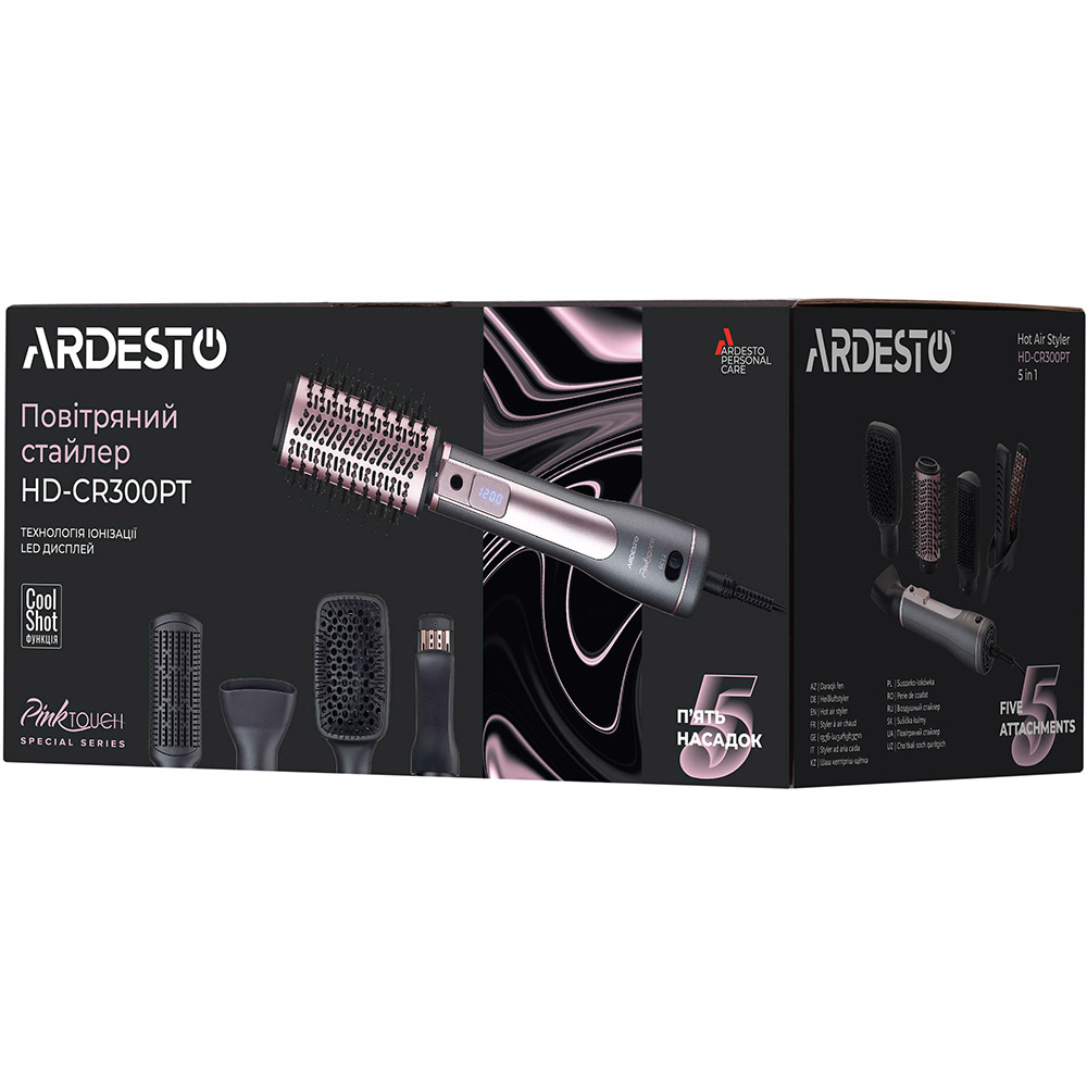 Фото 17 Фен-щітка ARDESTO HD-CR300PT Brush Pink Touch