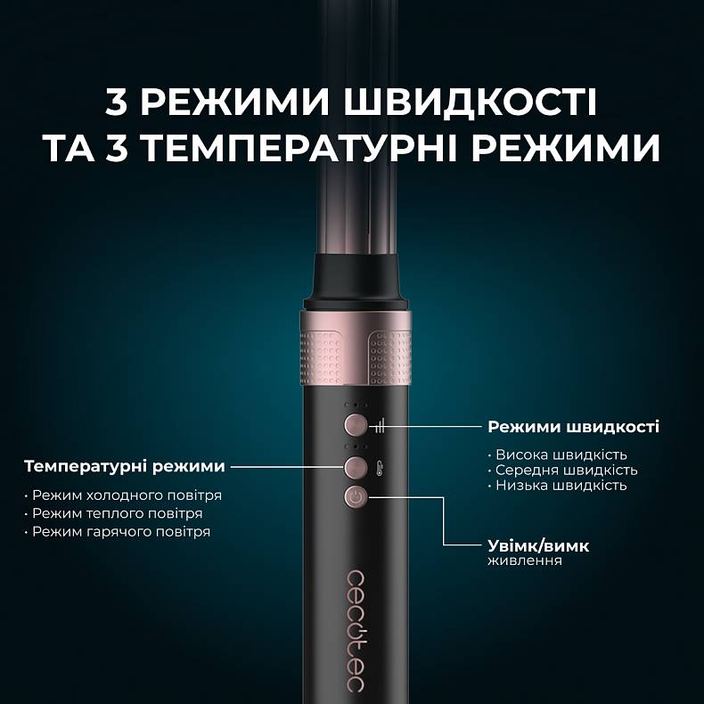 Фото Стайлер CECOTEC Bamba CeramicCare 2in1 AirGlam Black (CCTC-00244)