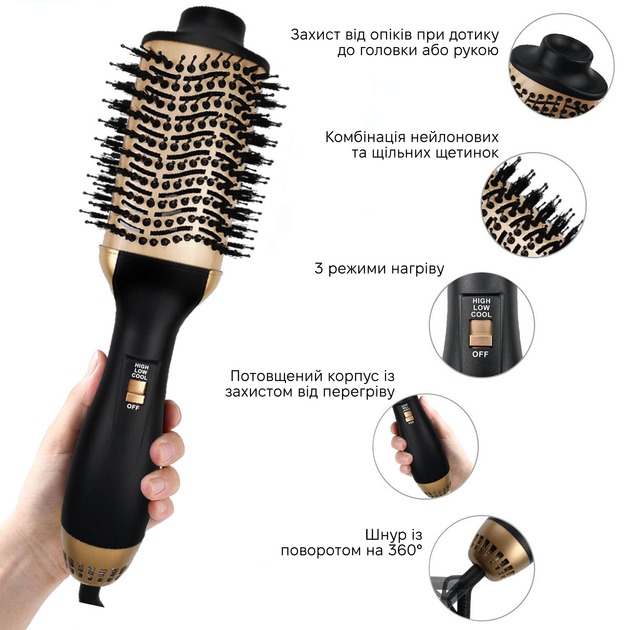 Фен-щетка O-ONULISS 17763C Длина шнура 2