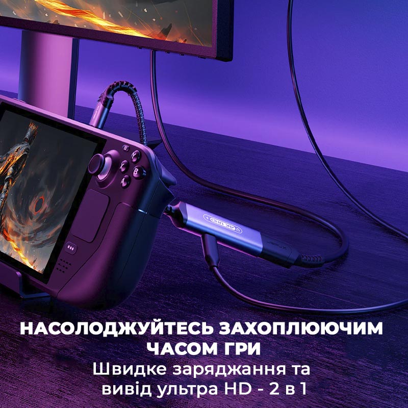 Фото 4 Адаптер JSAUX HB0201 USB-C на HDMI 4K60Hz та USB-C PD (6126755803410)