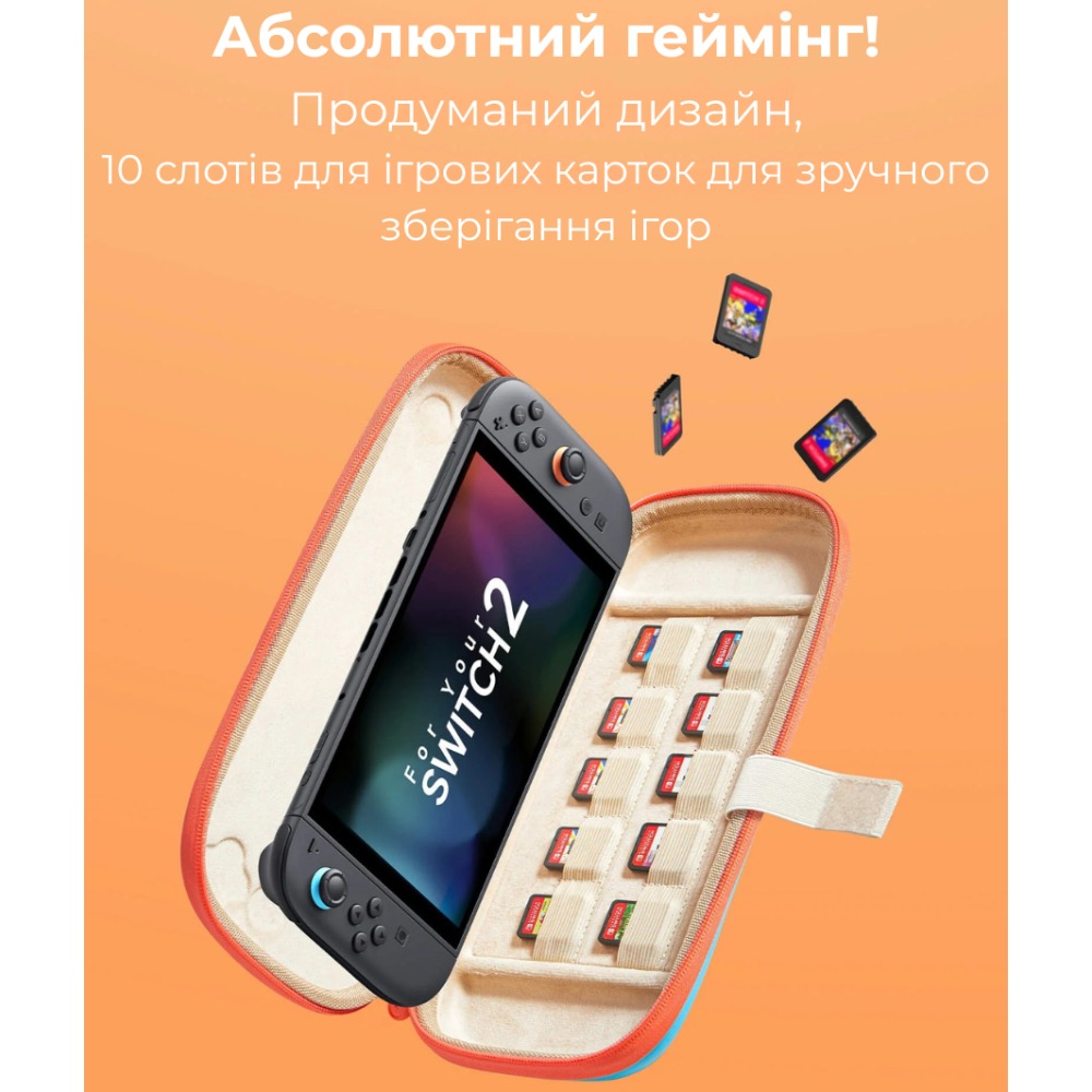 Внешний вид Сумка-чехол JSAUX BG0119 для Nintendo Switch 2 Blue (6126755803431)
