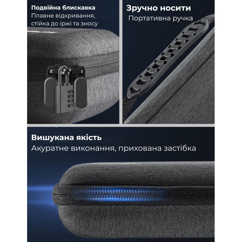 Сумка-чехол JSAUX BG0106X для Steam Deck, ROG Ally/X, Nintendo Switch, PS Portal серая (6126755803436) Совместимость Nintendo Switch