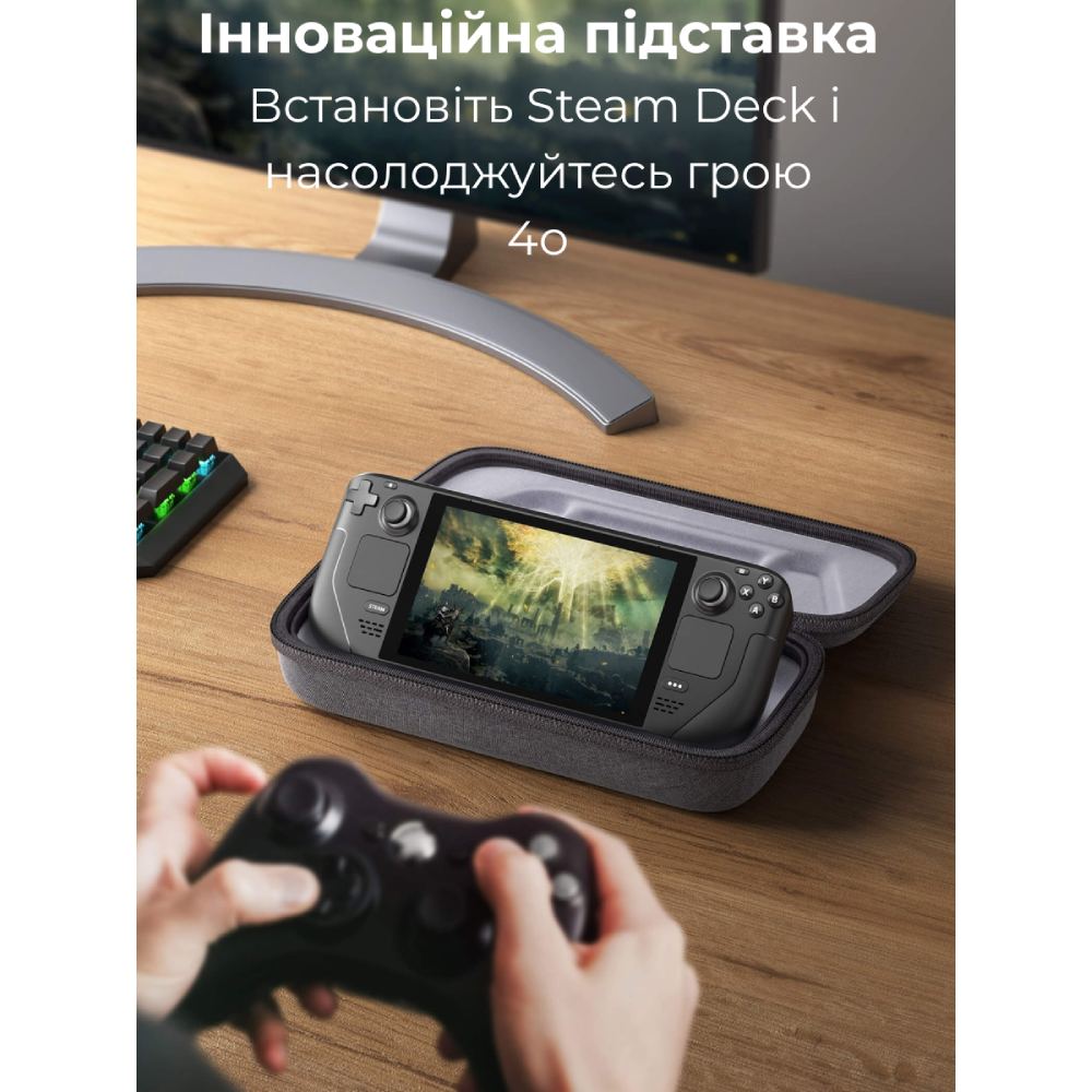 Сумка-чехол JSAUX BG0106X для Steam Deck, ROG Ally/X, Nintendo Switch, PS Portal серая (6126755803436) Совместимость ASUS ROG Ally X