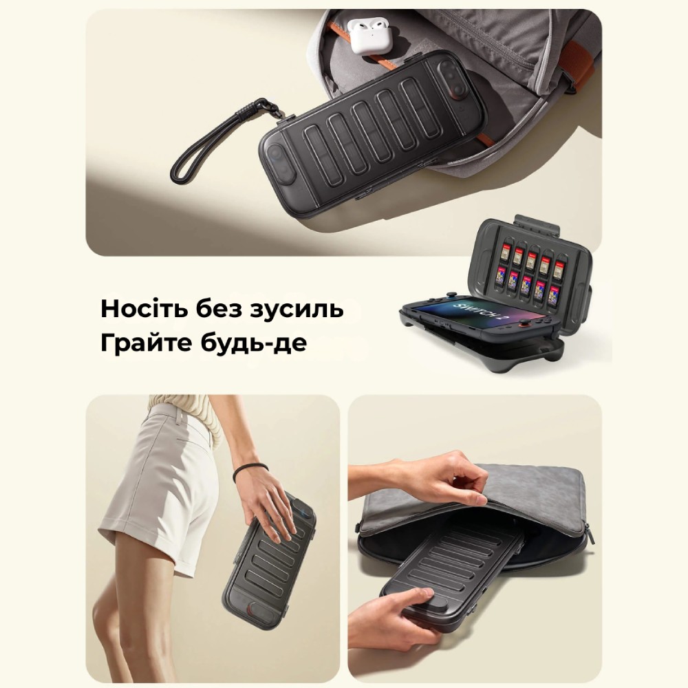 Фото 4 Чехол JSAUX PC0116 для Nintendo Switch 2 Black (6126755803435)