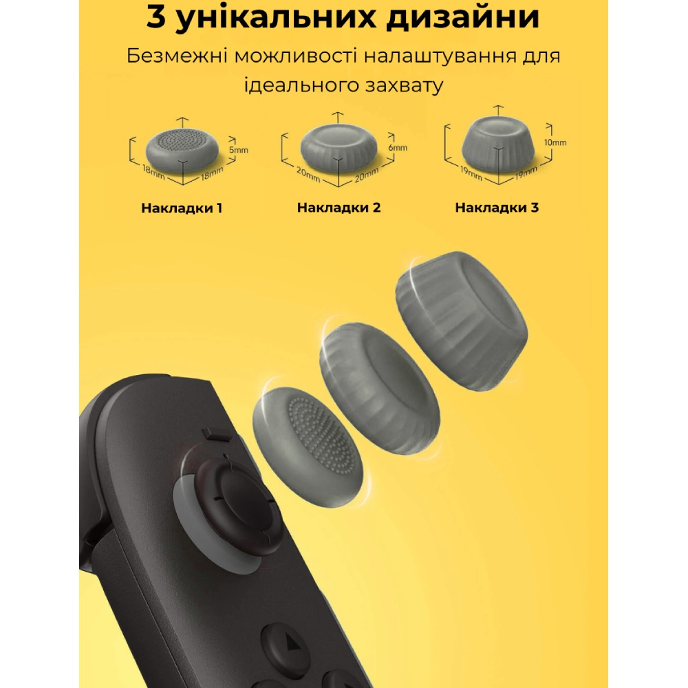 Комплект силиконовых накладок JSAUX GP0404 на стики для Nintendo Switch 2 (6126755803430) Цвет черный