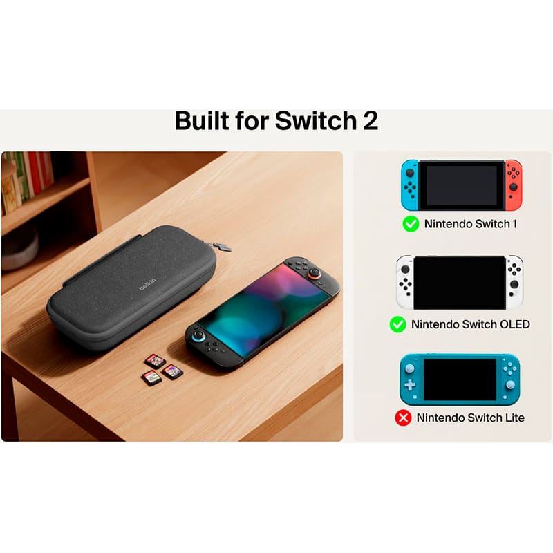 Фото 18 Зарядний чохол BELKIN 10000mAh для Nintendo Switch 2 Charcoal (ENA001HQCH-V2)