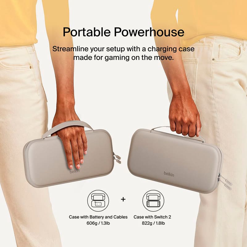 Фото 18 Зарядный чехол BELKIN 10000mAh для Nintendo Switch 2 Sand (ENA001HQSA-V2)