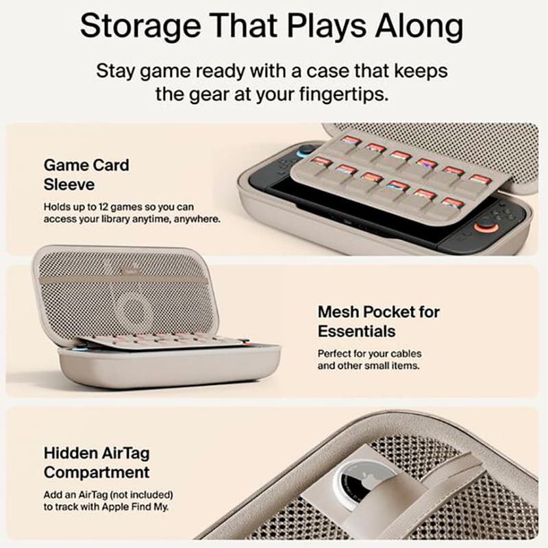 Фото 19 Зарядный чехол BELKIN 10000mAh для Nintendo Switch 2 Sand (ENA001HQSA-V2)