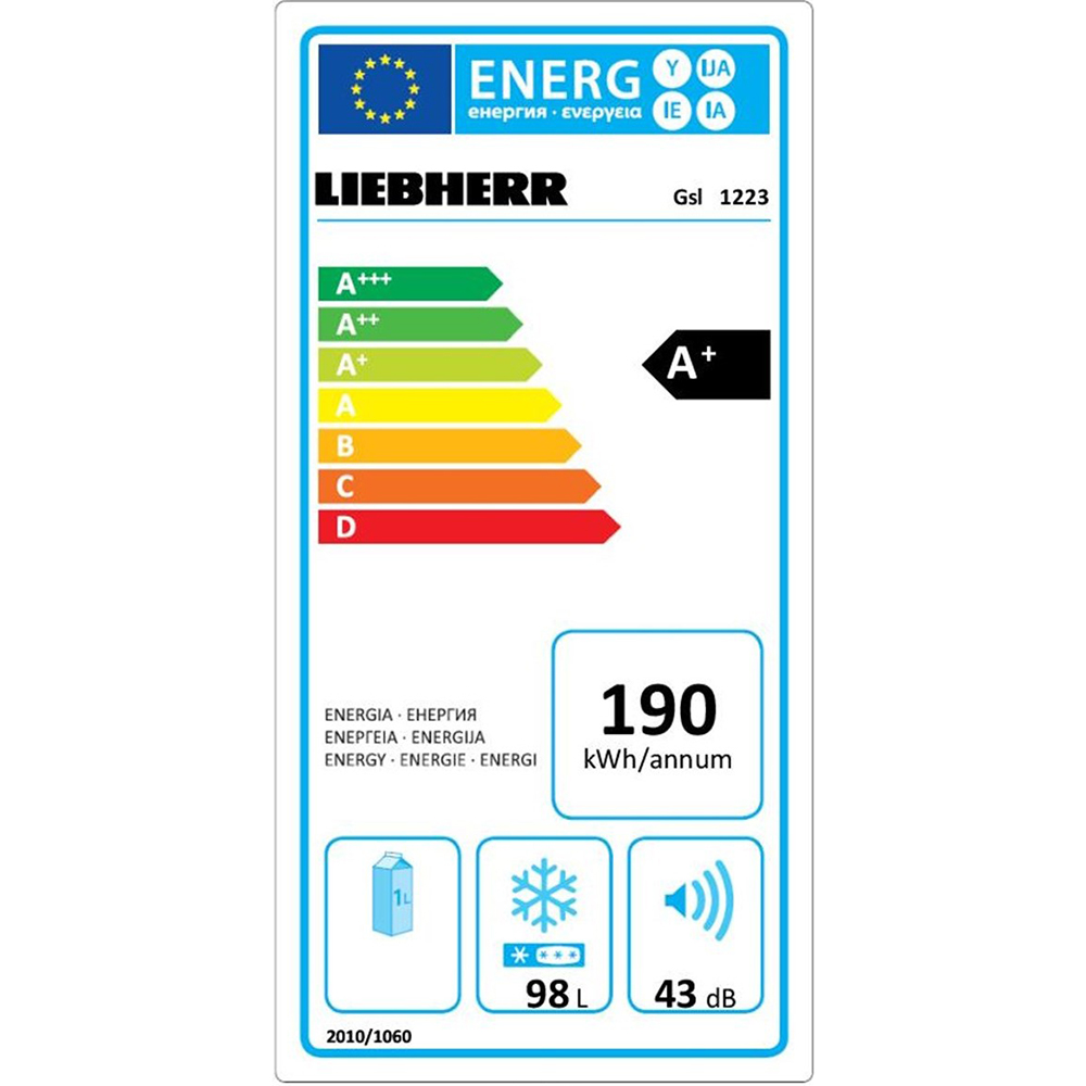 Морозильна камера LIEBHERR Gsl 1223 Корисний об’єм 98