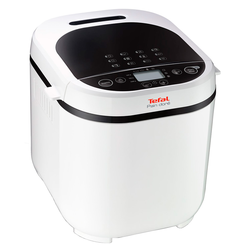 Хлібопічка TEFAL PF210138 Комплектація чаша, мірний стакан, ложечка, книга рецептів, тістоміс, гак для вилучення тістоміса