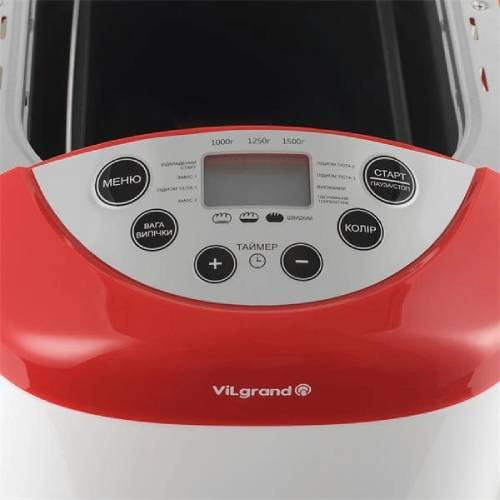 Хлебопечка VILGRAND VBM85152 Белый/Красный Мощность 850