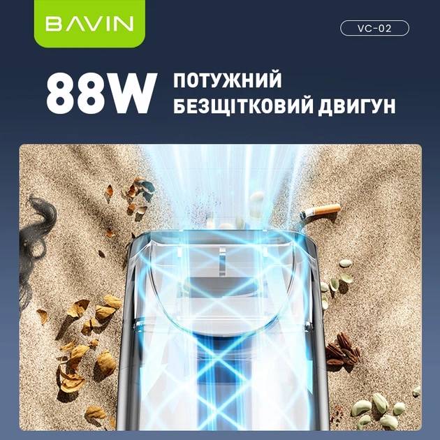 Пылесос BAVIN VC-02 15000Pa 2000 mAh Black (Z-VC02 BK) Тип автопылесос