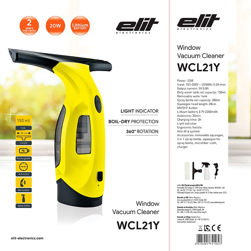 Пылесос ELIT WCL21Y Yellow Тип ручной