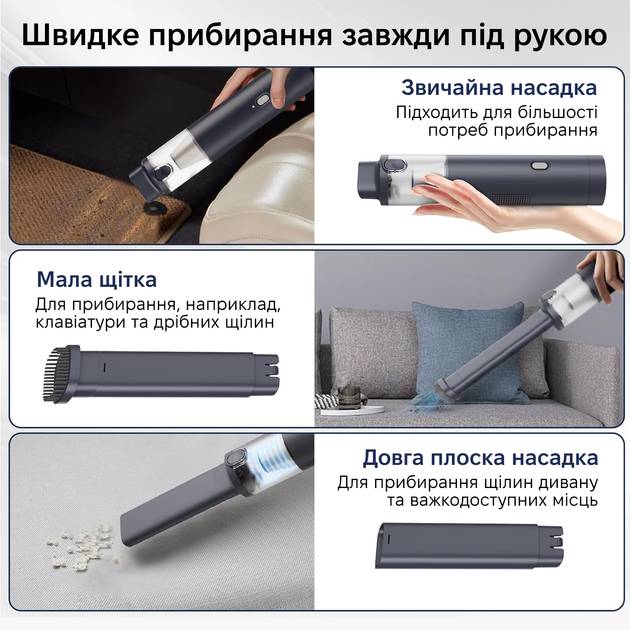 Пилосос XIAOMI Lydsto H1 Black Тип ручний