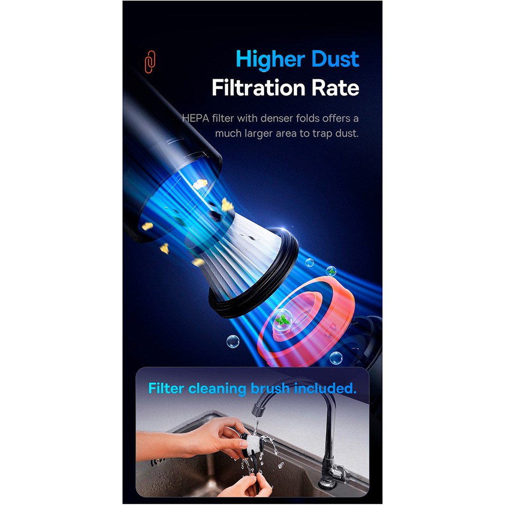 Фото 15 Пылесос ручной BASEUS A5 Handy Vacuum Cleaner Black