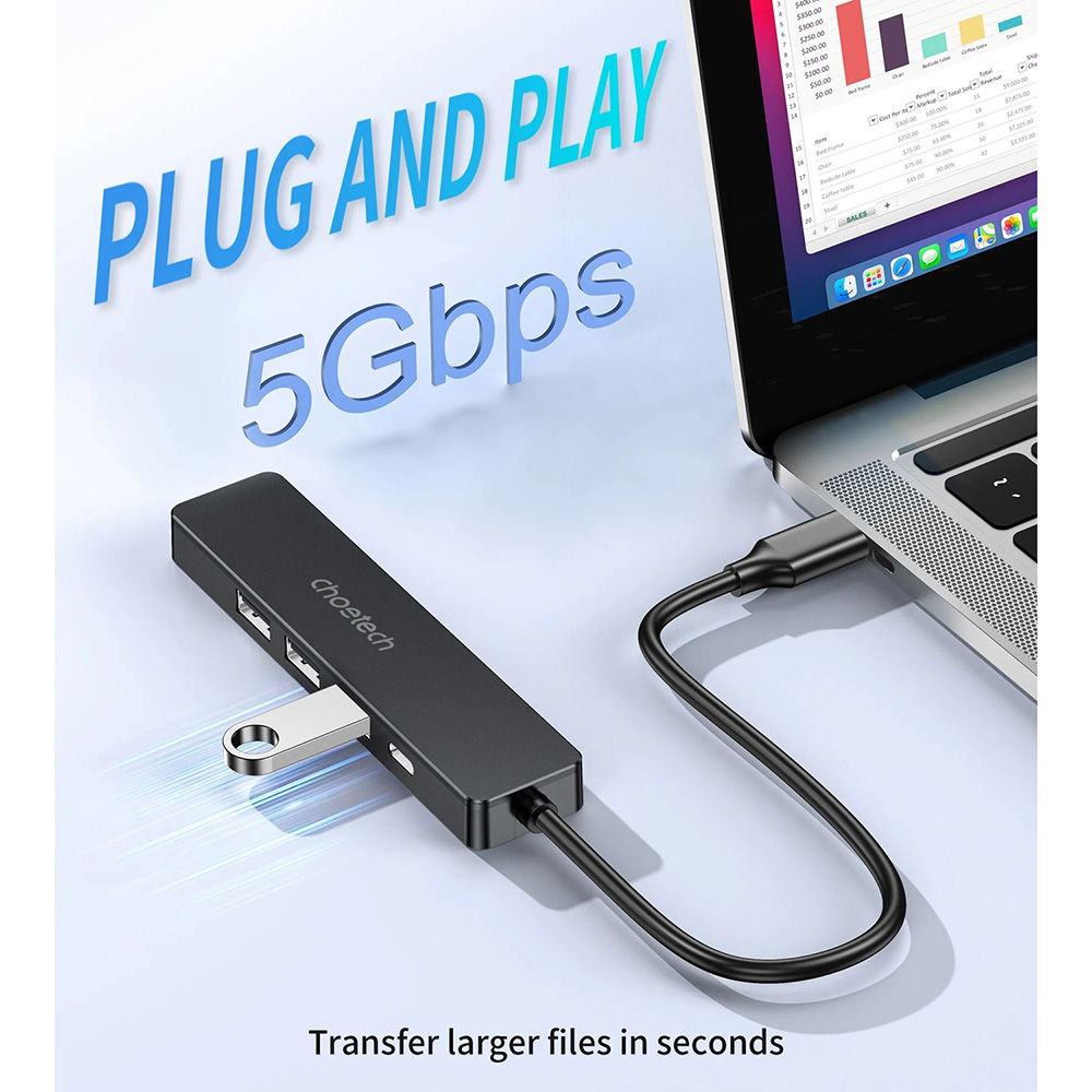 Док-станция CHOETECH HUB-M80-BK Тип питания активный