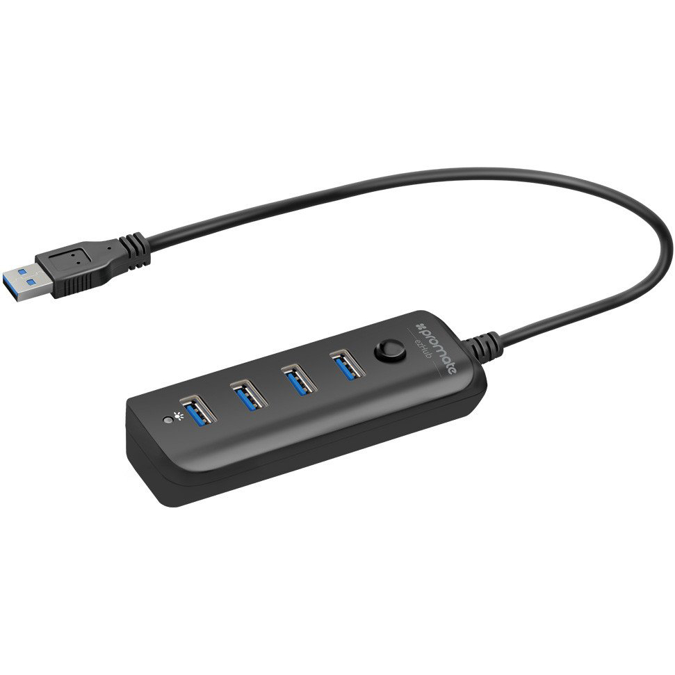 USB-хаб PROMATE Ezhub 4-in-1 Black