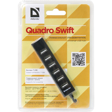 USB-хаб DEFENDER Quadro Swift 7-in-1 Black (83203)