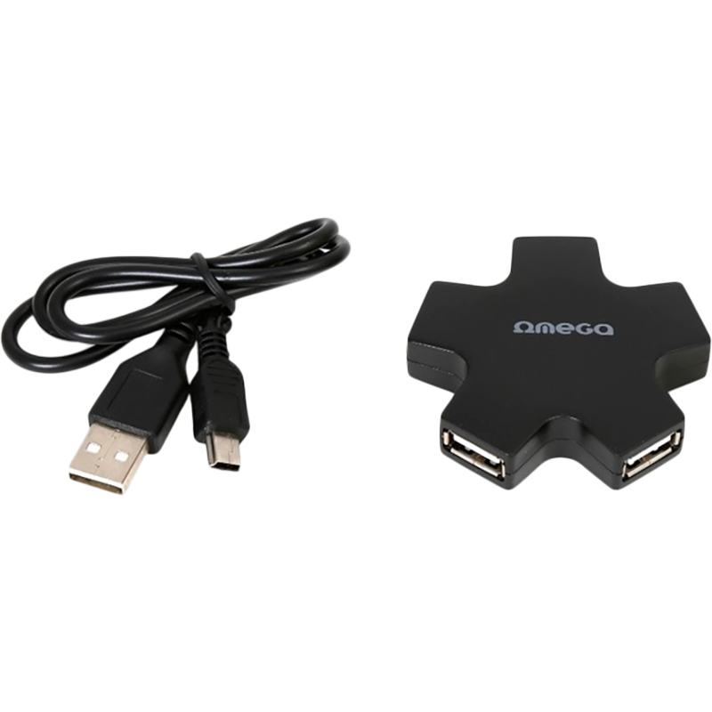 USB-хаб Omega 4-in-1 Black (OUH24SB) Тип живлення пасивний