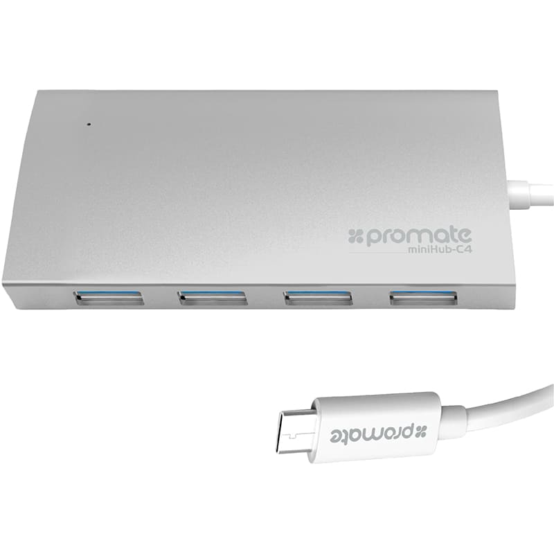 USB-хаб PROMATE MiniHub-C4 4-in-1 Silver (minihub-c4.silver) Тип USB-хаб