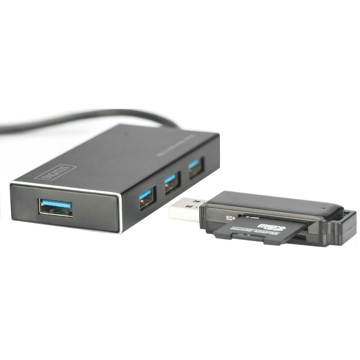 USB-хаб DIGITUS 4-in-1 (DA-70240-1) Количество разъемов USB Type-A 4