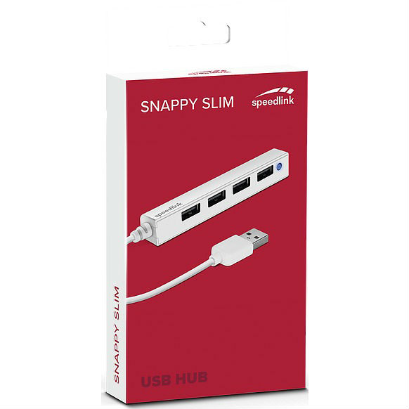 USB-хаб SPEEDLINK SNAPPY 4-Port USB 2.0 White (SL-140000-WE) Тип питания пассивный