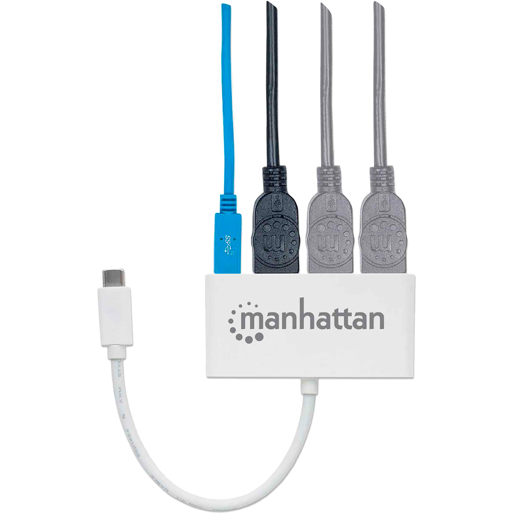 USB-хаб INTRACOM USB Hub Manha Type-C 4-port USB 3.0+3.1 White (163552) Кількість портів 4