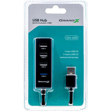 USB-хаб GRAND-X Travel 1 USB 3.0 + 3 USB2.0 (GH-409)