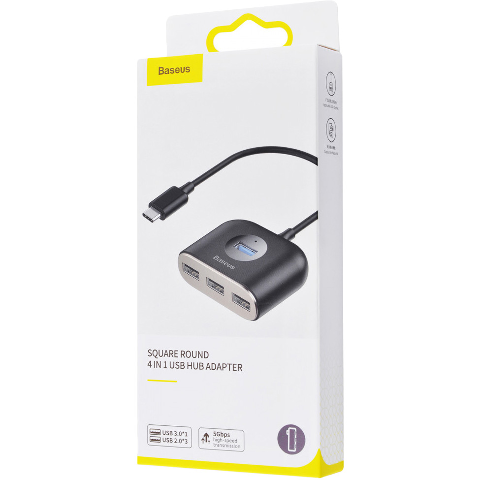 USB-хаб BASEUS Square Round Black (27359 black) Интерфейс подключения USB Type-C