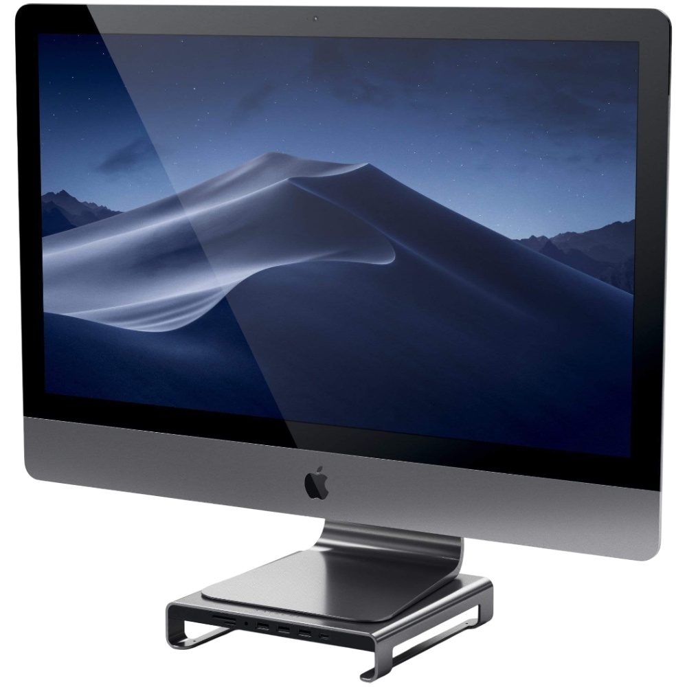 Док-станция SATECHI Aluminum Monitor Stand Hub for iMac Space Gray (ST-AMSHM) Дополнительные разъемы microSD