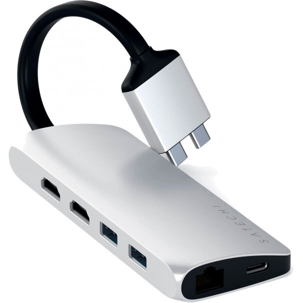 Док-станция SATECHI Type-C Dual Multimedia Adapter Silver (ST-TCDMMAS)