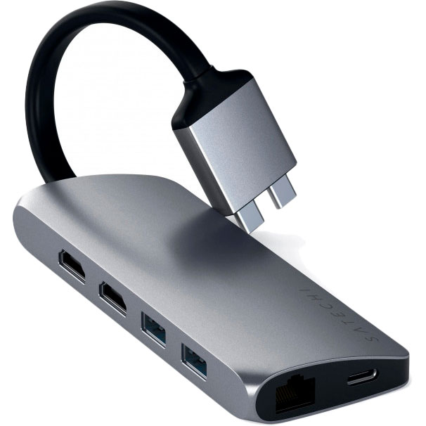 Док-станция SATECHI Type-C Dual Multimedia Adapter Space Gray (ST-TCDMMAM)