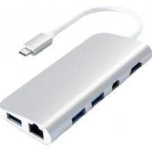 USB-хаб Satechi Aluminum Type-C Multimedia Adapter Silver (ST-TCMM8PAS)