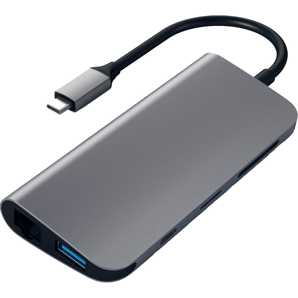 USB-хаб Satechi Aluminum Type-C Multimedia Adapter Space Gray (ST-TCMM8PAM) Общее количество портов 9