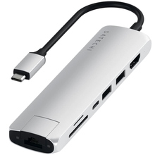 Док-станция SATECHI USB-C Slim Multi-Port with Ethernet Adapter Silver (ST-UCSMA3S)