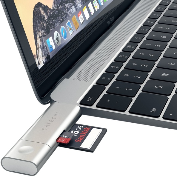 Док-станція SATECHI Aluminum Type-C USB 3.0 та Micro/SD Card Reader Silver (ST-TCCRAS) Інтерфейс підключення USB Type-A