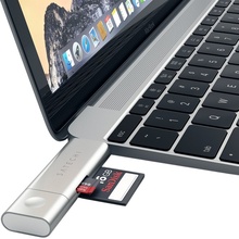 Док-станція SATECHI Aluminum Type-C USB 3.0 та Micro/SD Card Reader Silver (ST-TCCRAS)