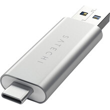 Док-станція SATECHI Aluminum Type-C USB 3.0 та Micro/SD Card Reader Silver (ST-TCCRAS)