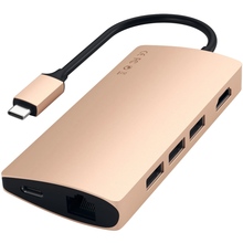 Док-станция Satechi Type-C Multi-Port Adapter 4K with Ethernet V2 Gold (ST-TCMA2G)