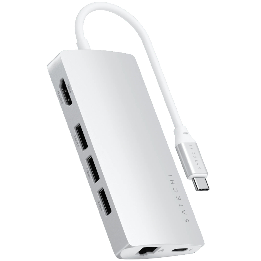Док-станція Satechi Type-C Multi-Port Adapter 4K with Ethernet V2 Silver (ST-TCMA2S) Інтерфейс підключення USB Type-C