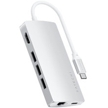 Док-станція Satechi Type-C Multi-Port Adapter 4K with Ethernet V2 Silver (ST-TCMA2S)