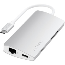 Док-станція Satechi Type-C Multi-Port Adapter 4K with Ethernet V2 Silver (ST-TCMA2S)