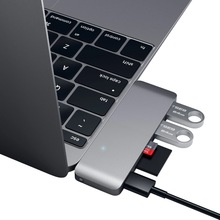 Док-станция Satechi Type-C Pass-Through USB Hub Space Gray (ST-TCUPM)