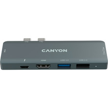 USB-хаб CANYON USB Type-C Space Grey (CNS-TDS05B)